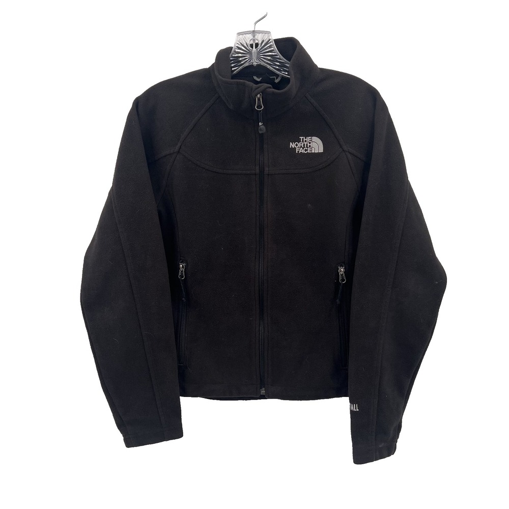 THE NORTH FACE Women's Sz S Black Windwall Full-Zip Fleece Jacket Zipper Pockets